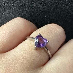 Amethyst Sterling Silver Ring Adjustable size